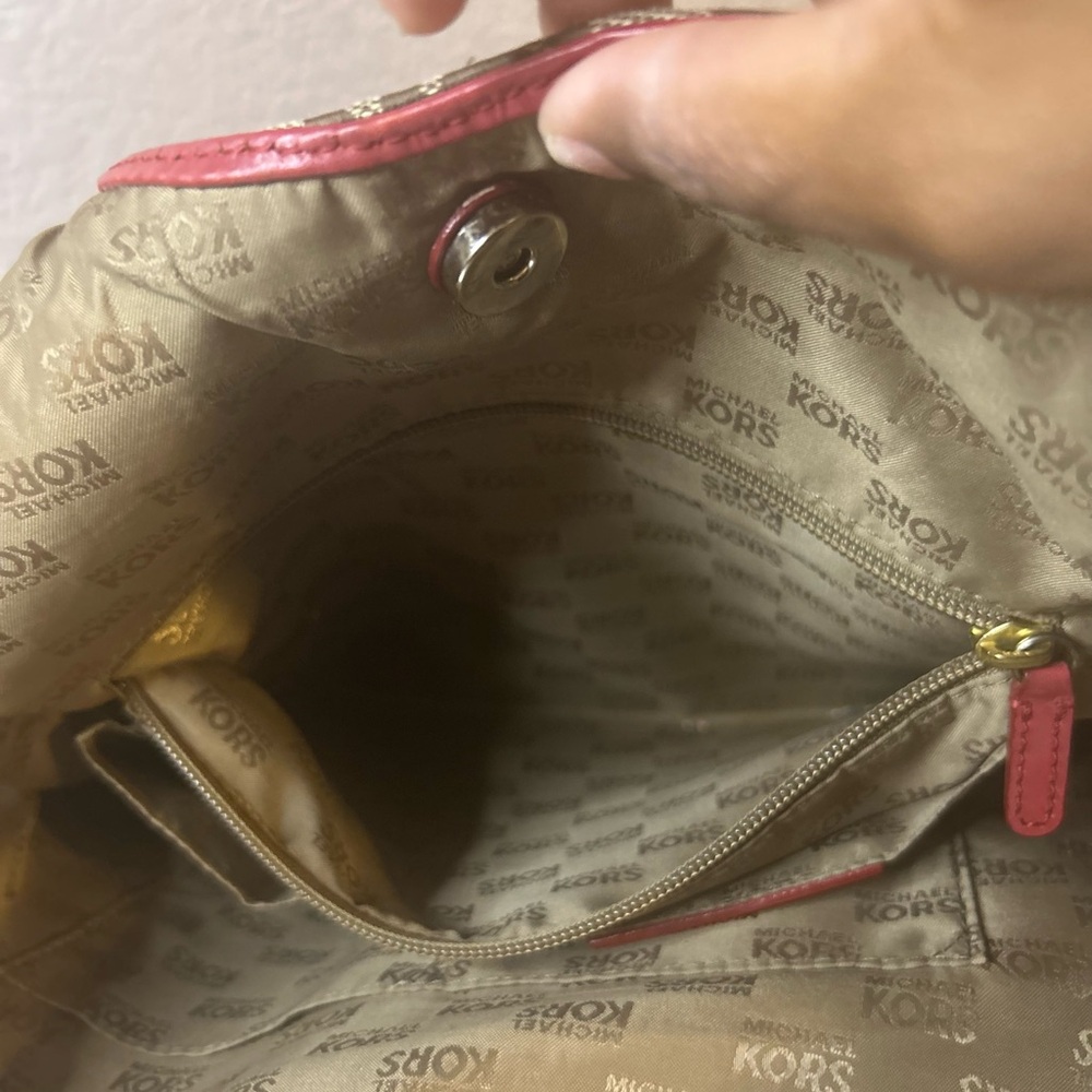 Michael Kors Tan and Pink Tote Bag - Picture 7 of 7